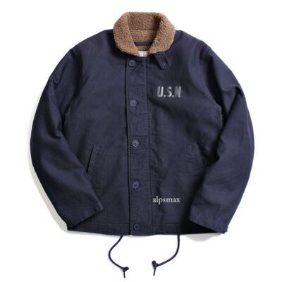 Vintage Navy N-1 Deck Jacket Men's Cotton Short Jacket Coats