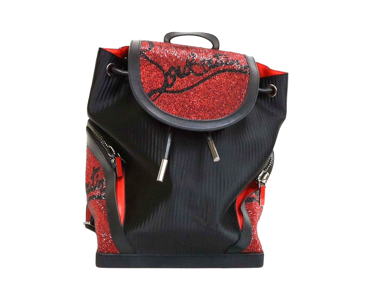 Christian Louboutin Explorafunk Backpack Spiked Leather Red