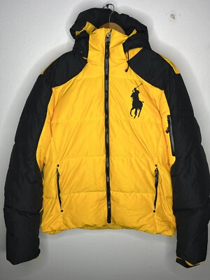 $348 Polo Ralph Lauren Medium Big Pony Yellow Puffer Down Jacket