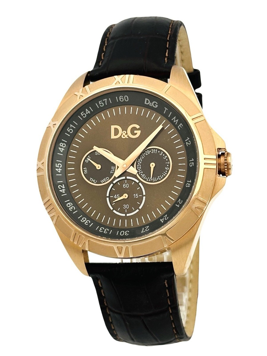 D&G Dolce & Gabbana Men's DW0835 Chamonix Rose Gold Brown Dial