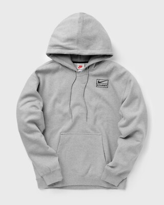 Nike x Stussy Pullover Hoodie Adult Unisex SZ S Heather Grey