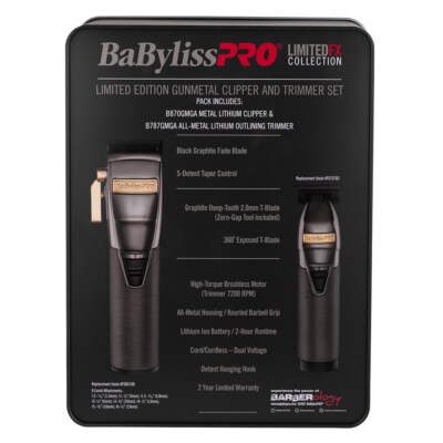 BaBylissPRO LimitedFX Gunmetal Clipper Trimmer Duo | eBay