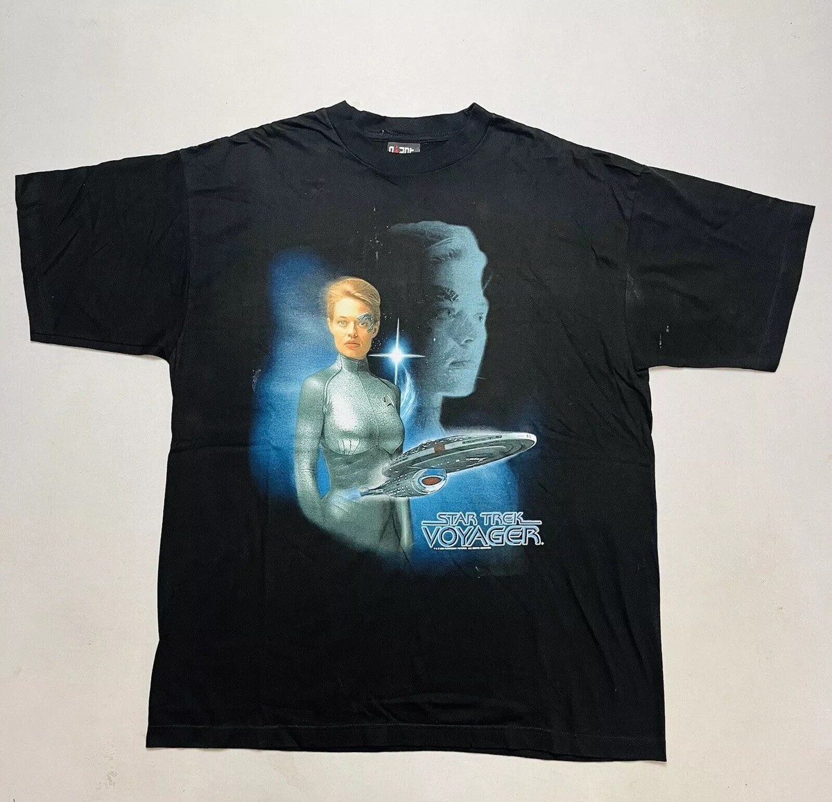 Vintage 90s Star Trek Voyager Seven Of Nine Giant T Shirt XL | eBay