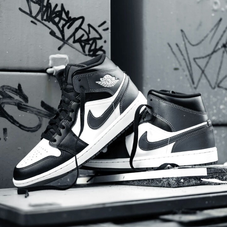 Nike Air Jordan 1 Mid Shoes Black Iron Grey White DQ8426-001 Men's