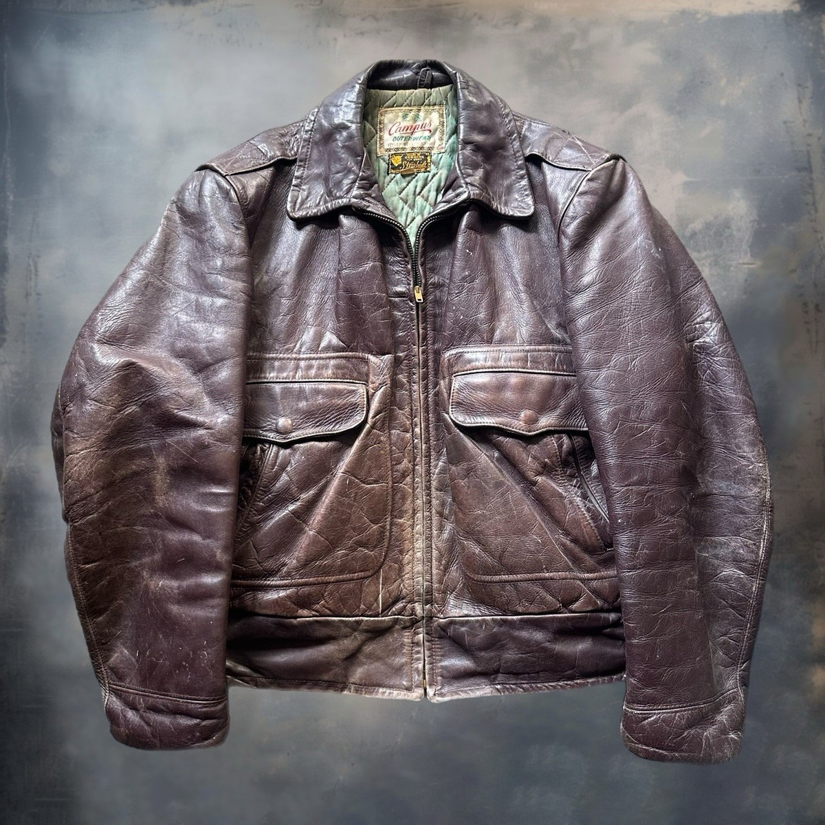 Vintage 50s 60s Campus Outerwear Top Grain Steerhide Leather