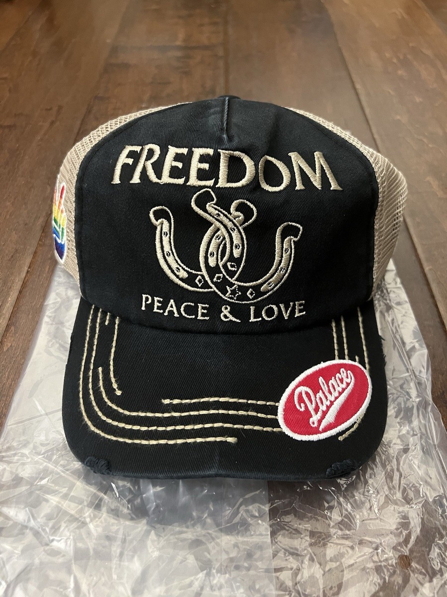Palace Skateboards 2025 Freedom Distressed Trucker Hat Cap Black