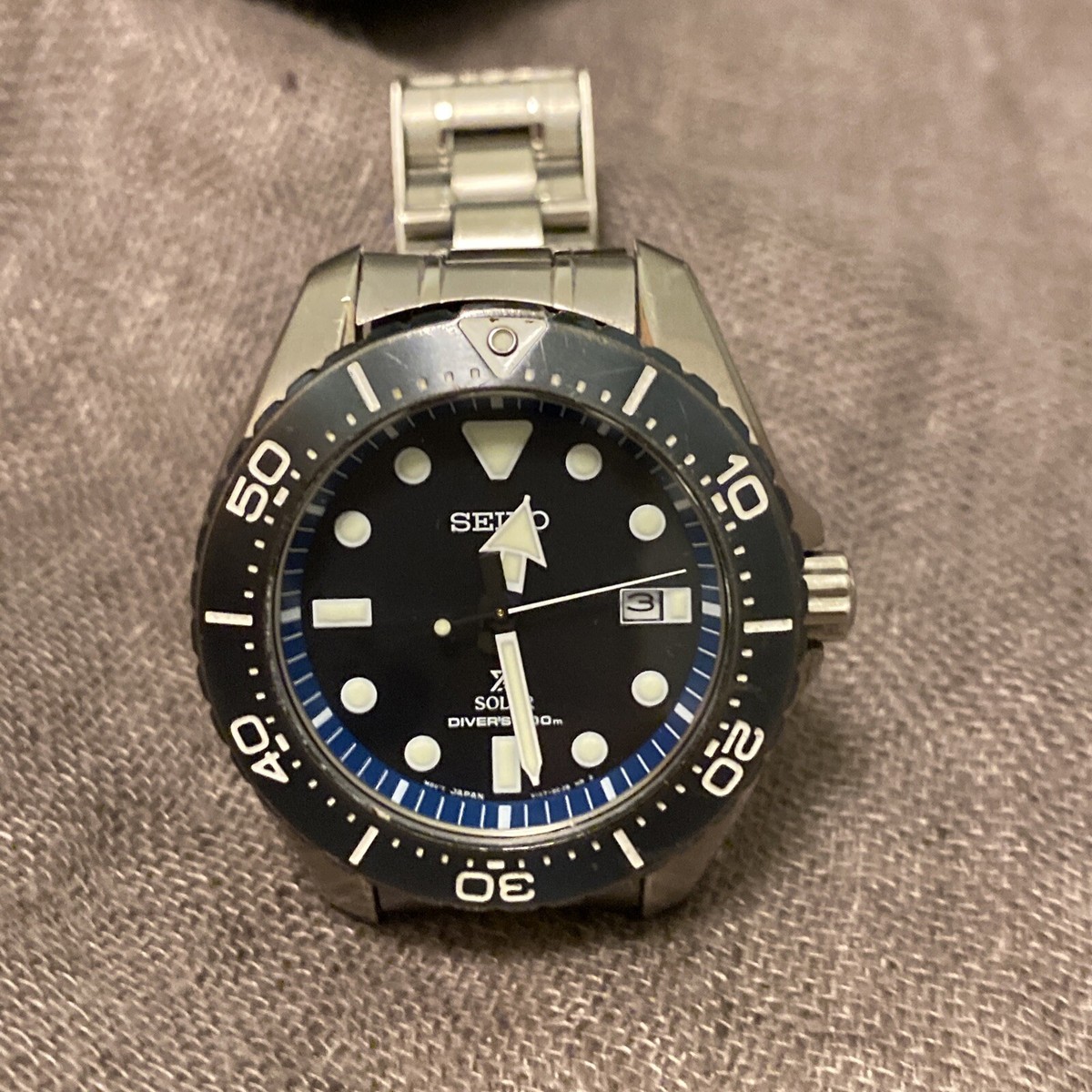 SEIKO ProspeX SBDJ011 Solar Titanium Diver's 200m Watch V157-0BN0