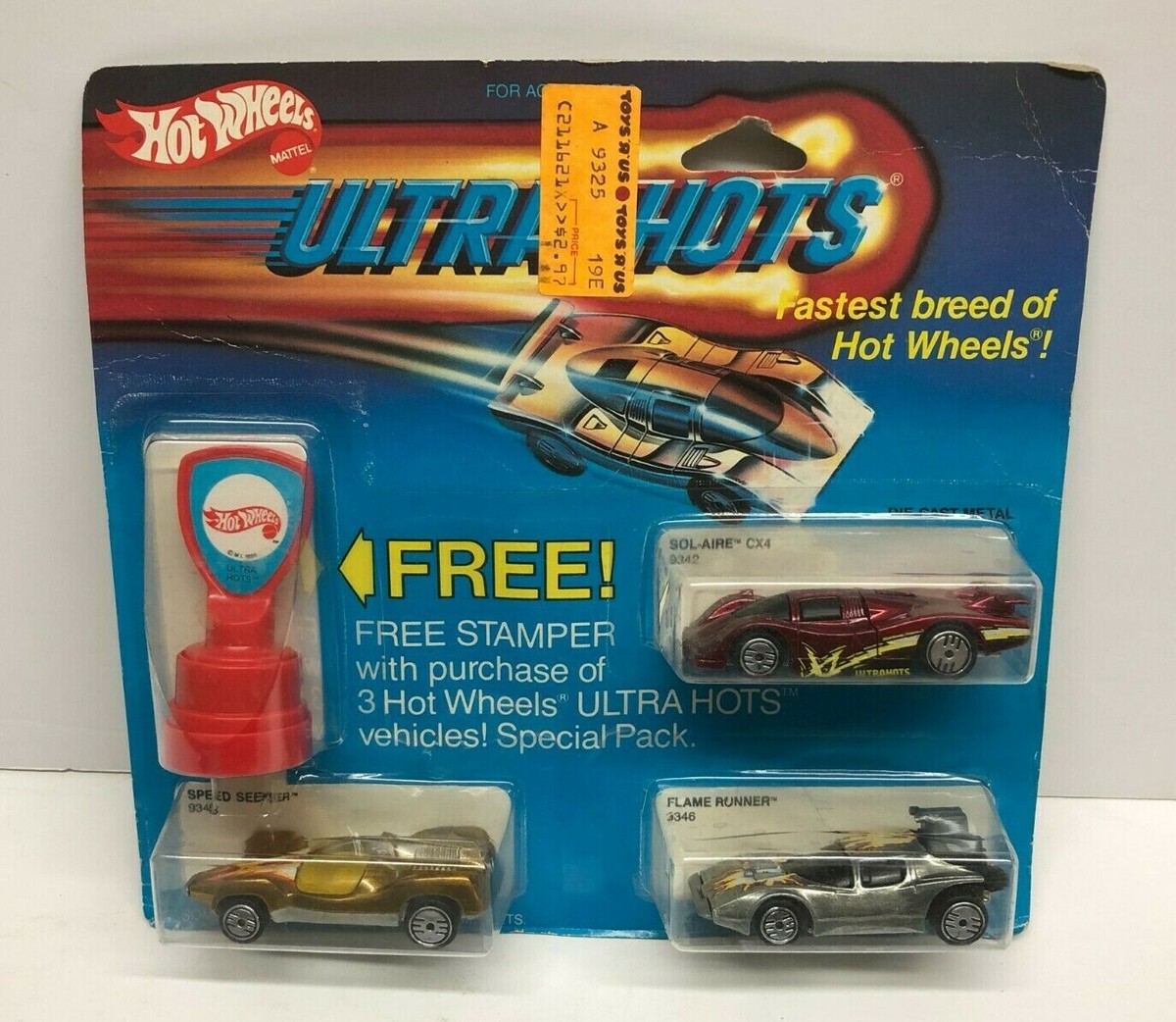 vintage 1984 Hot Wheels ULTRA HOTS Stamper Set with Speed Seeker