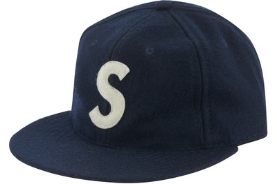Navy Blue Supreme x Ebbets Field Flannels Wool 5-Panel Fitted Hat