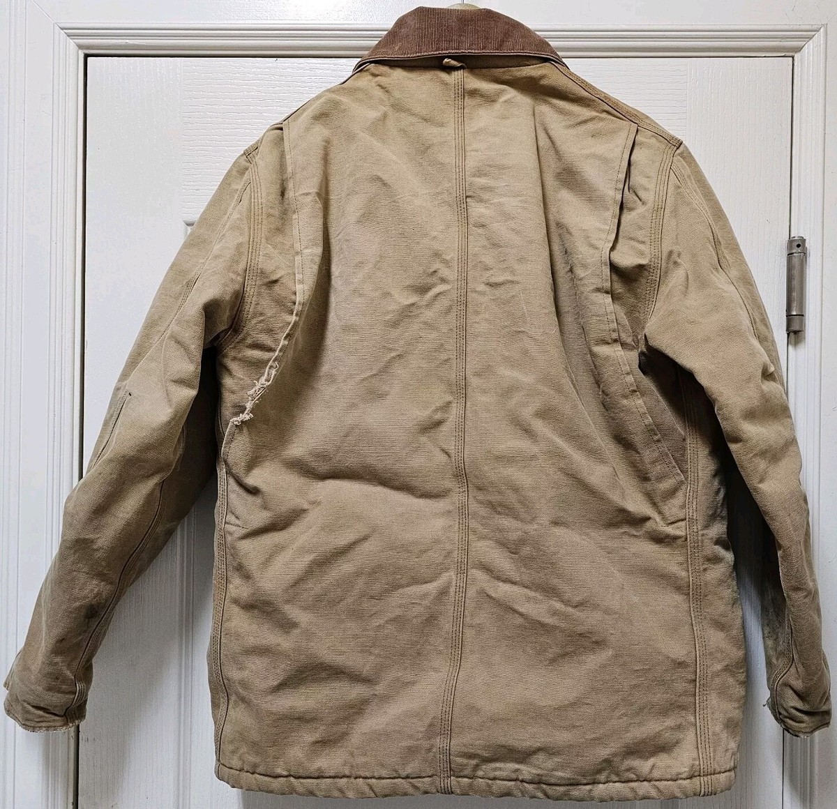 Vintage Carhartt Jacket Mens M Tan C0186 Arctic Workwear Quilt