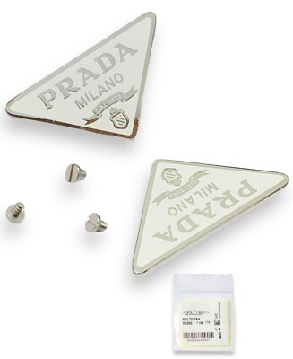 PRADA 13ZS 14ZS White /Silver Replacement Side Icon Logo Genuine