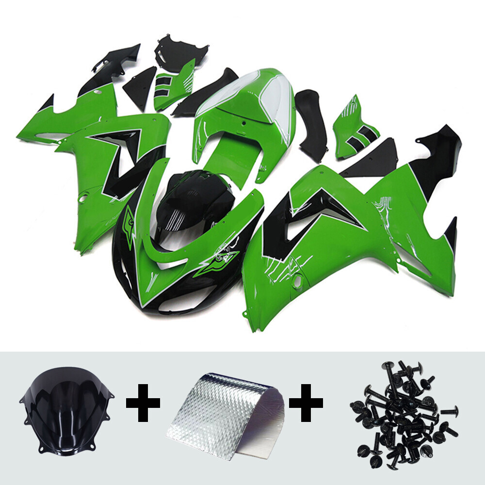 Green Black Panels Fit for Kawasaki Ninja ZX10R 2006 2007