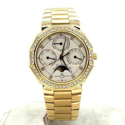 Baume & Mercier Riviera Quartz 34mm 18k Yellow Gold Diamond Dial