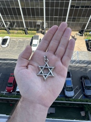 Chrome Hearts Sterling Silver Star of David Charm Pendant USED