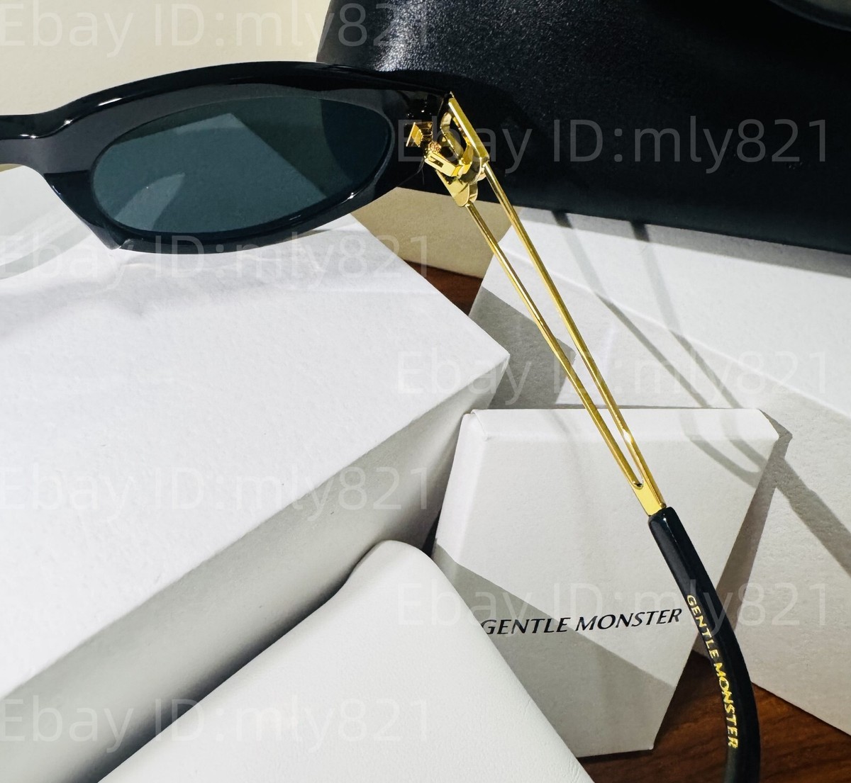 GentleMonster Sunglasses KUNST 01GD Black Frame Black Lenses | eBay