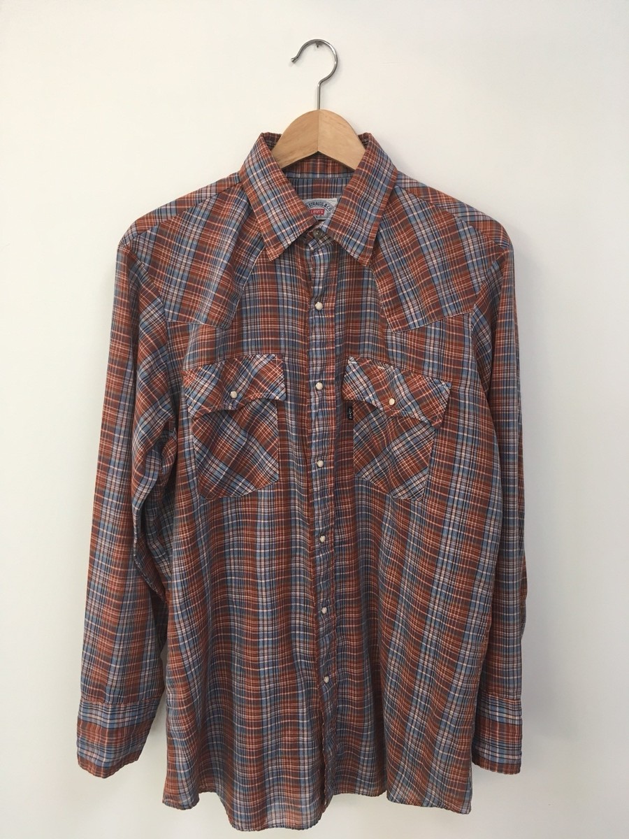 Levi's Vintage Big E Western Shirt Size Large Made In USA | eBay