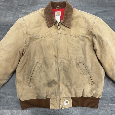 Vintage Carhartt SANTA FE Jacket Mens XL Duck Quilt Lined J13 BRN