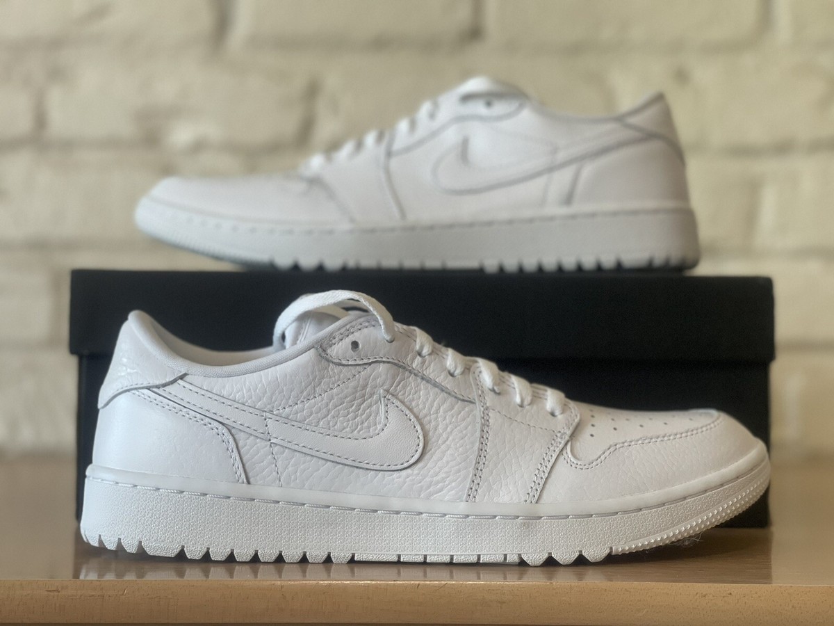 Nike Air Jordan 1 Low G Golf Triple White AJ1 Retro Spikeless Sz