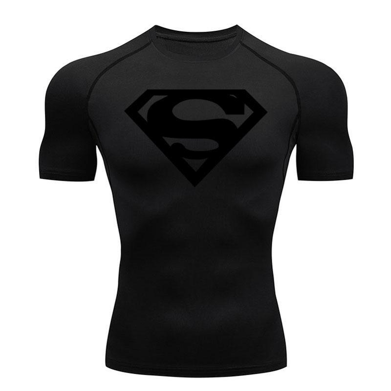 Superman T-shirts Superhero Gym Short Compression Sleeve Tee Tops