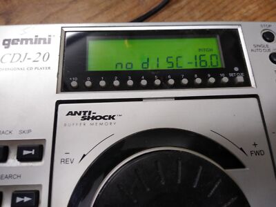 Gemini CDJ 20 Professional CD Player Deck Anti Shock Buffer Memory