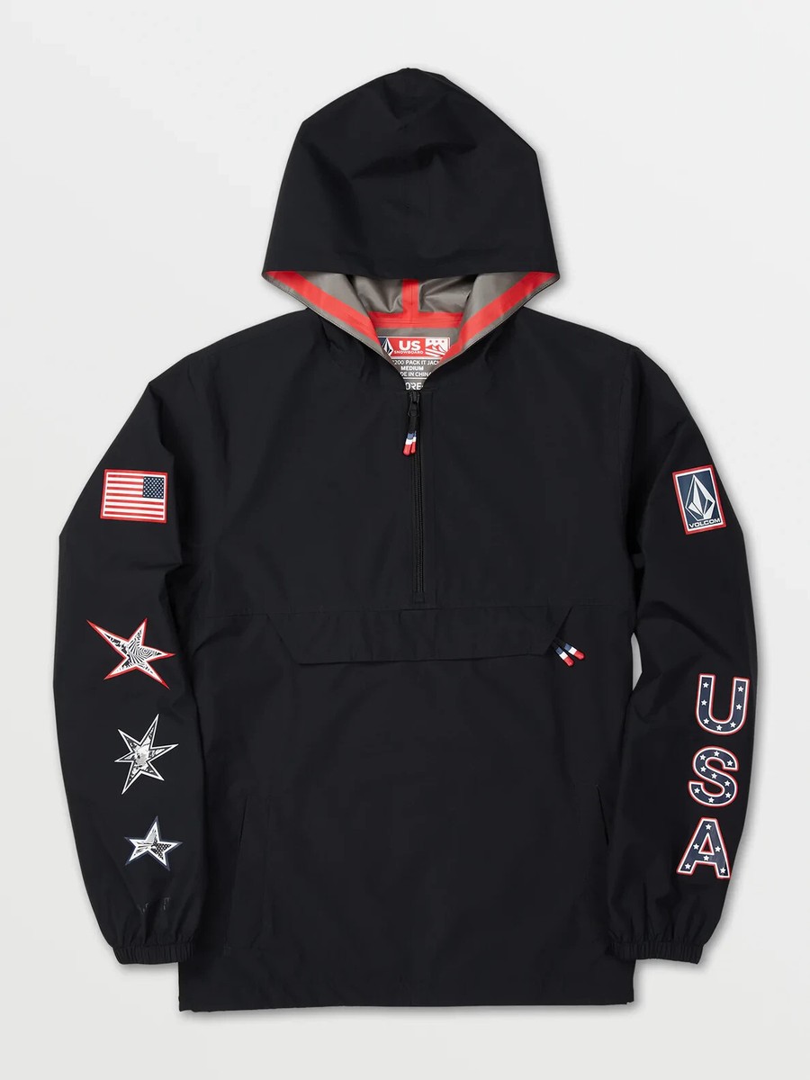 Volcom MEN'S USA PACK IT GORE-TEX JACKET Color Black Size S Style