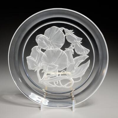 Hoya Crystal Sweet Pea Art Glass T Yamamoto Flower Month Salad