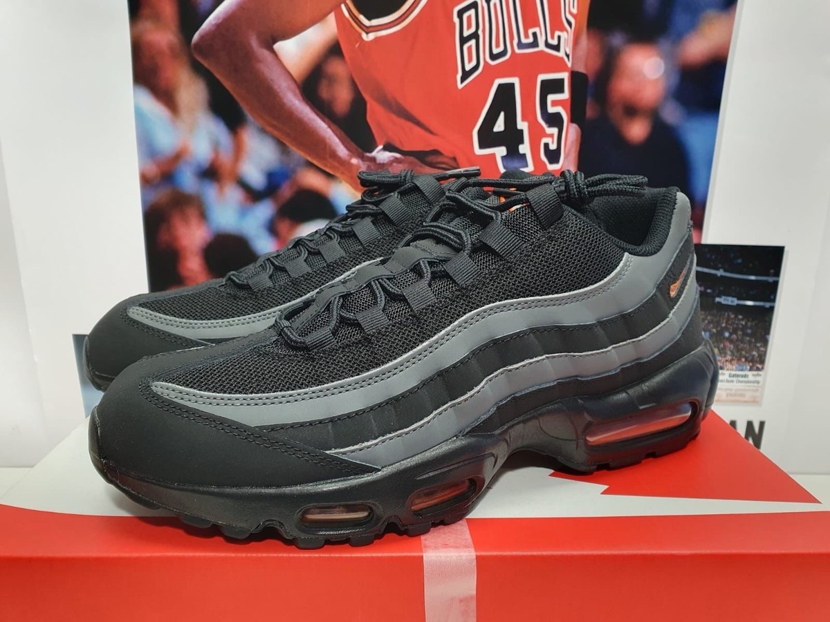 Nike Air Max 95 Black Grey Safety Orange Men's UK 11 EUR 46