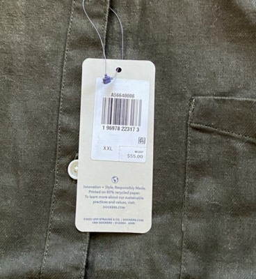 Dockers Mens Regular Fit Long Sleeve Button-Down Shirt Cotton