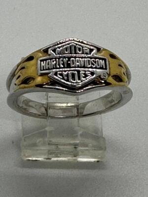 Women's Harley Davidson Gold Flame Bar an Shield Logo Ring B3 | eBay