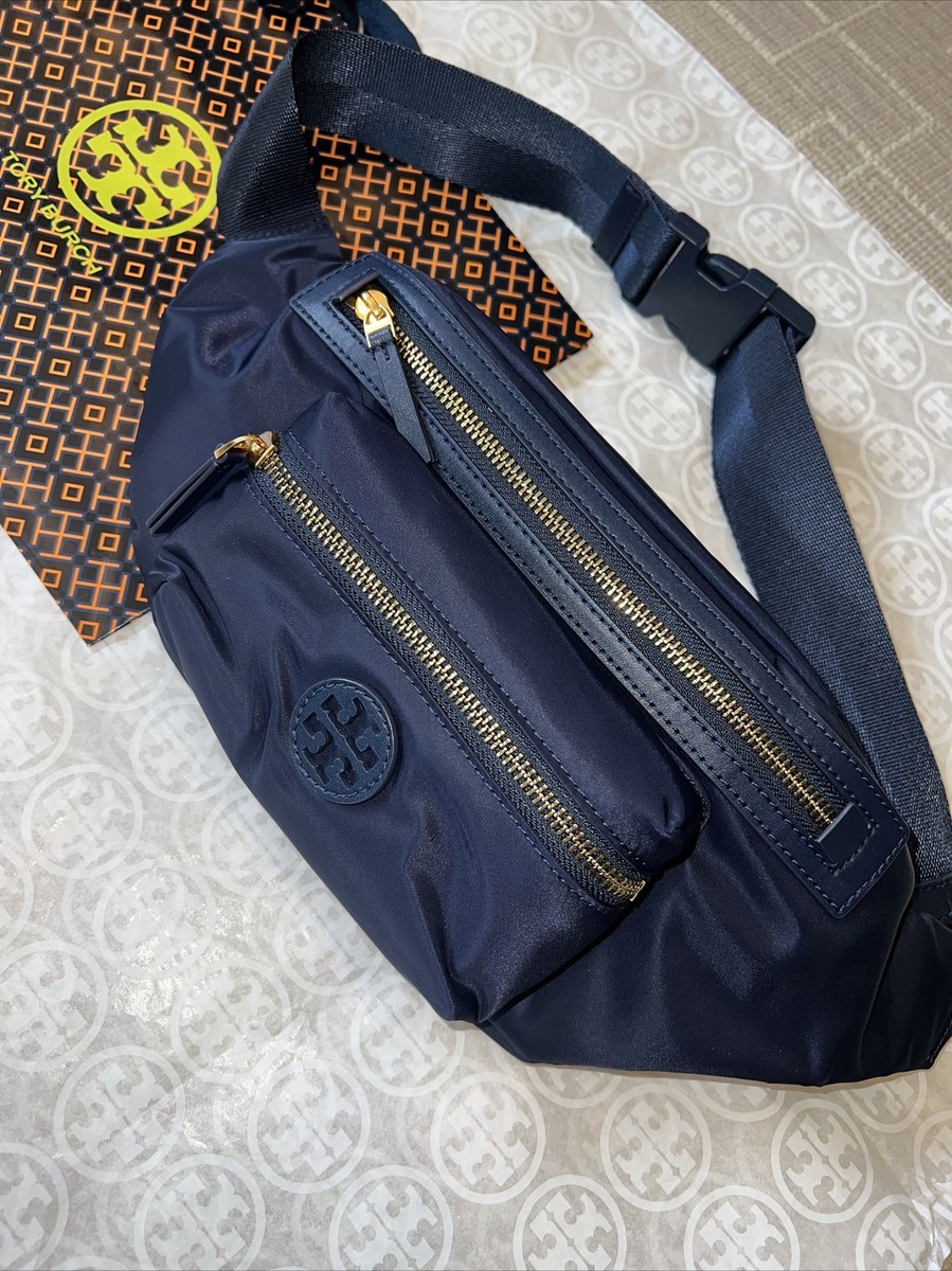 Tory Burch Waist Belt Bag Nylon Fanny Pack NAVY BLUE New | eBay