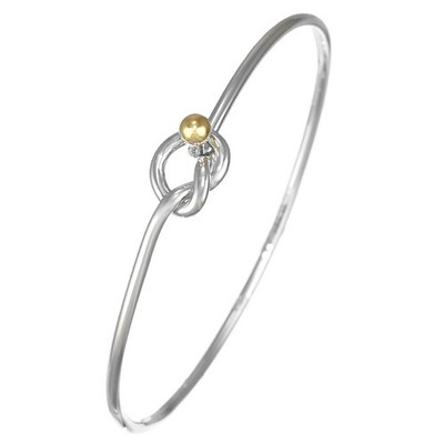 TIFFANY & Co. Bracelet Love Knot Hook & Eye Bangle Silver 925 18K