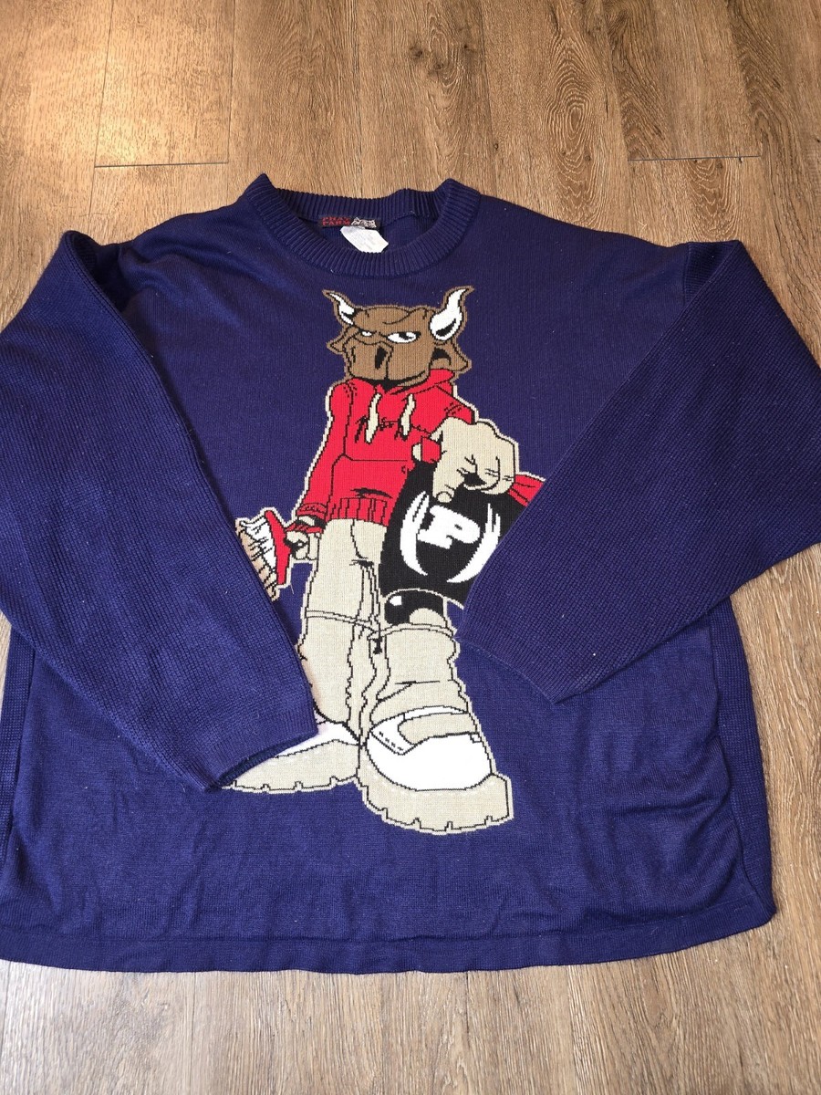 Phat Farm 90s Bull Sweater Mens XL 2XL Blue Y2K Vintage Hip Hop