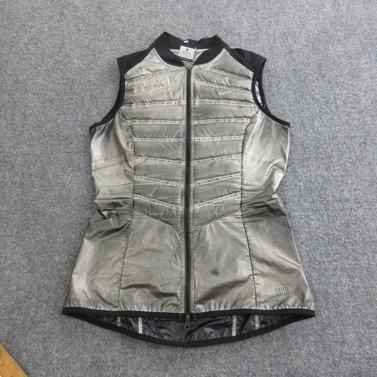 Nike Aeroloft 800 Vest Womens XS Silver Running Down Puffer