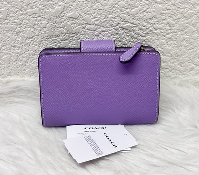 COACH 6390 Women's Medium Corner Zip Wallet Crossgrain Leather