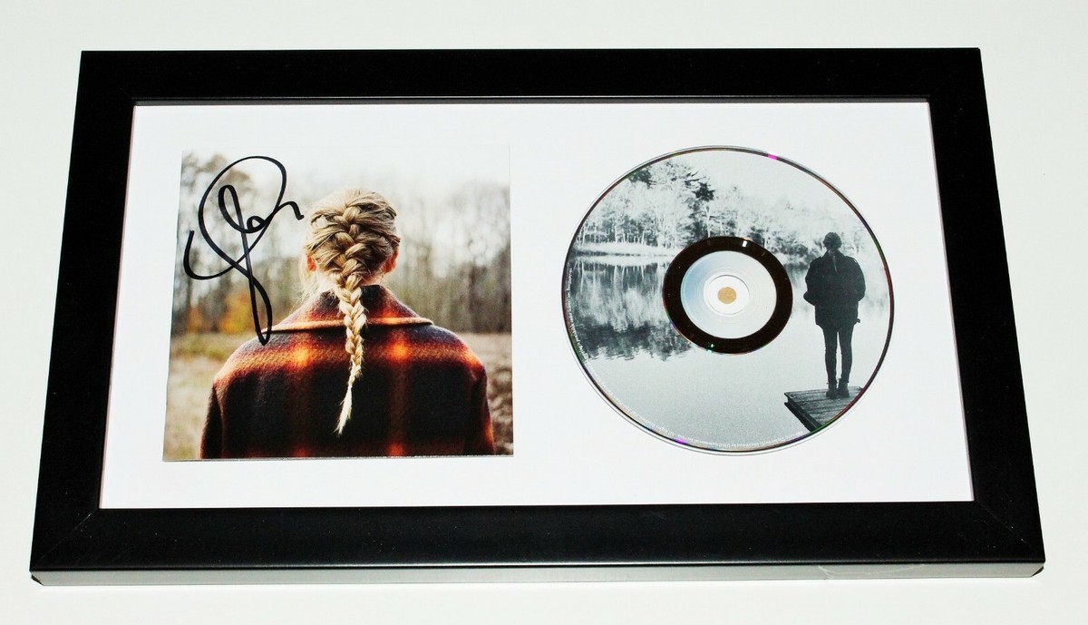 TAYLOR SWIFT SIGNED FRAMED EVERMORE CD ALBUM COVER COA 1989