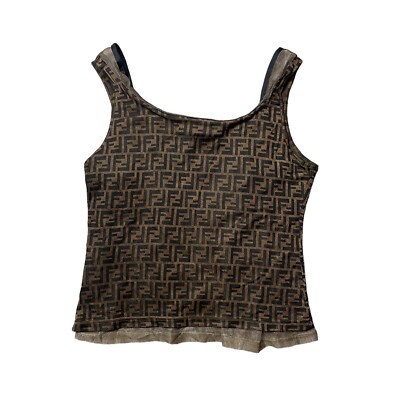 Fendi Desiner Vintage Tank Top Adult Women's Size 32 Mesh Monogram