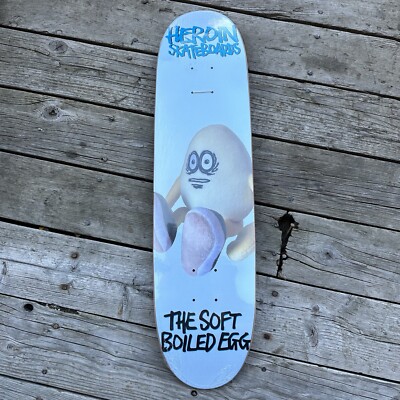 RARE* Heroin Skateboards Egg 7.9” Soft Boiled Lil Egg Deck NEW 1