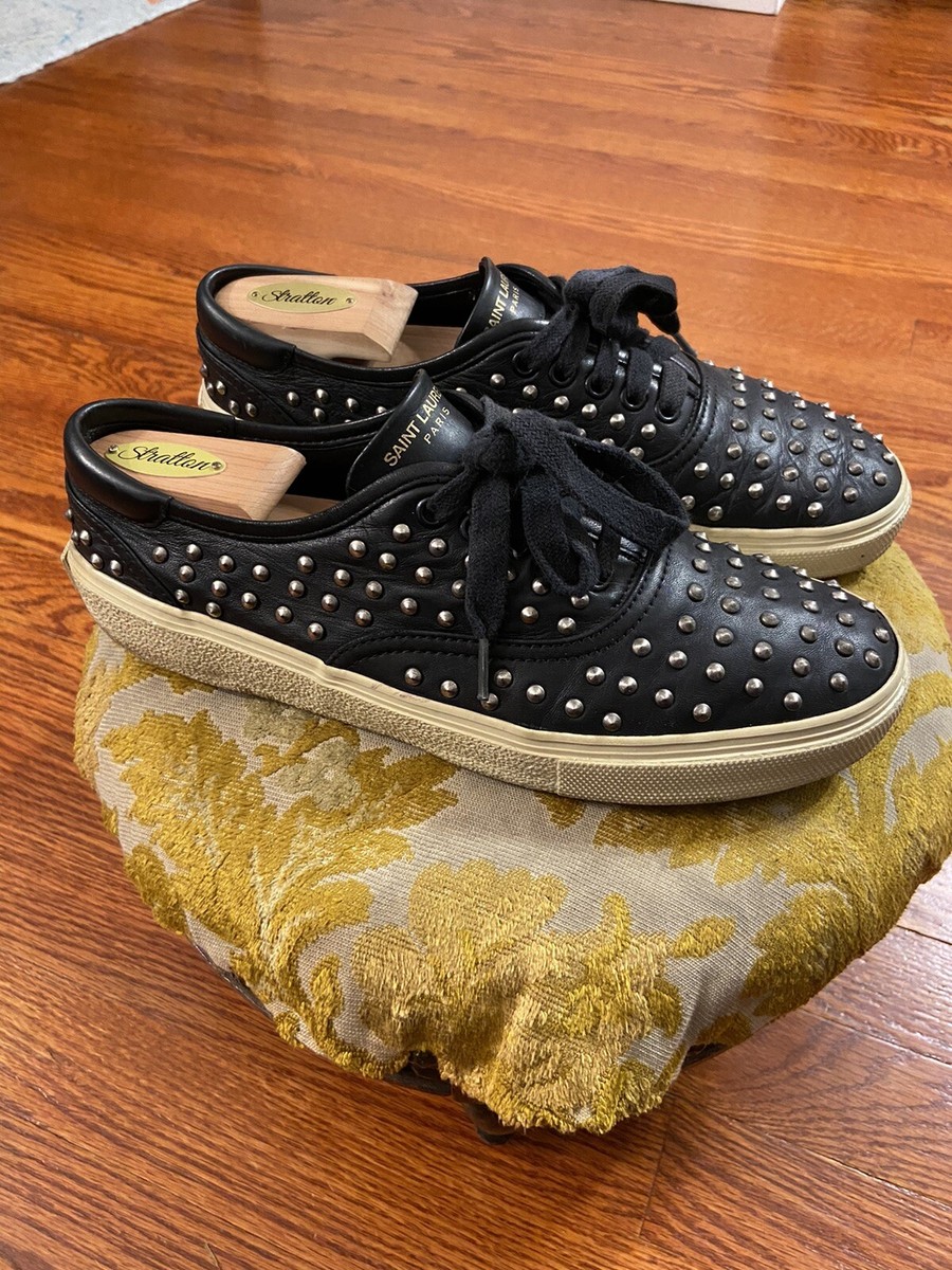 Saint Laurent Paris Low Top Studded Spike Shoes Size 42 US 9 Men's
