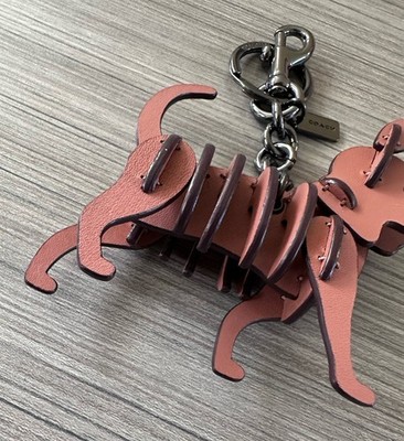 Coach Leather 3D Small Cat Puzzle Skeleton Bag Charm Keychain