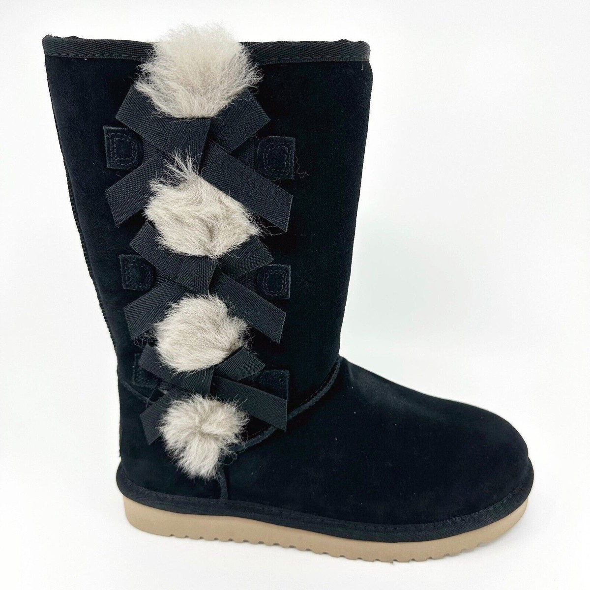 Koolaburra by UGG Victoria Tall Womens Black Faux Fur Shearling