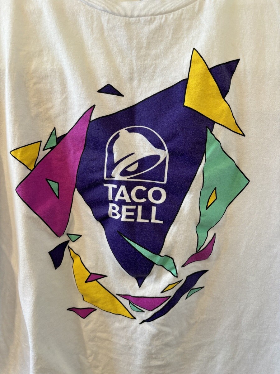 Taco Bell Tshirt Adult 2XL White Retro 90s Logo Vintage Employee