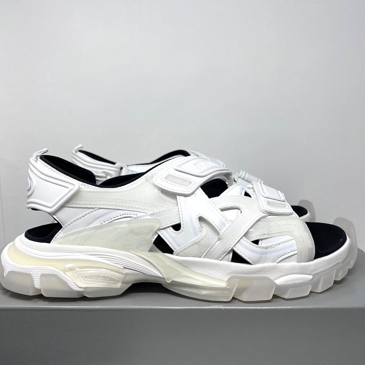 Balenciaga Track Men's Sandals Size 47 EU / 14 US White Clear Sole