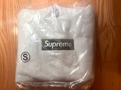 AUTHENTIC Supreme Box Logo Hooded Sweatshirt FW23 Ash Grey & Camo