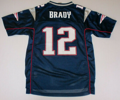✓ AUTHENTIC NFL Reebok Tom Brady #12 Jersey Patriots, Youth (L