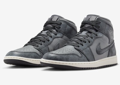Nike Air Jordan 1 Mid Distressed Smoke Grey FJ3448-001 Womens New