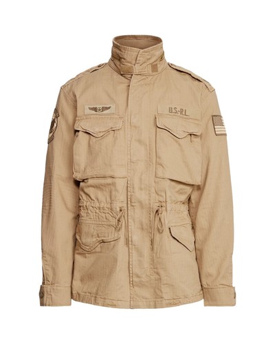 Ralph Lauren Rugby 4 Navy Beige Band Jacket RRL Military Polo Coat