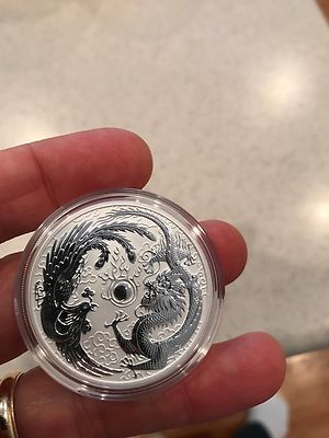 2017 ERROR VARIETY 1 OZ SILVER DRAGON & PHOENIX - PEARL OF WISDOM