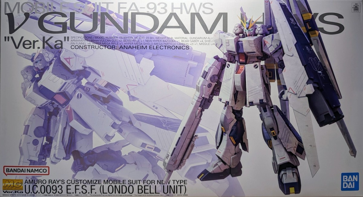 Premium Bandai MG 1/100 Nu GUNDAM HWS Ver.Ka FA-93 HWS ν Gundam