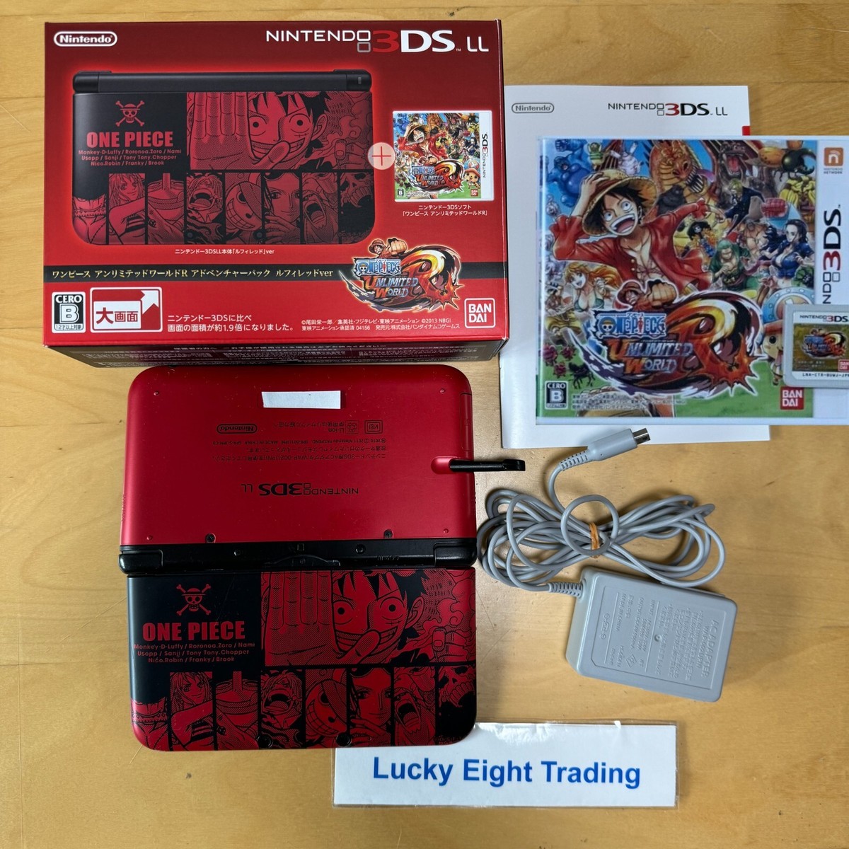 Nintendo 3DS XL LL One Piece R Luffy Red ver Console Box Japanese