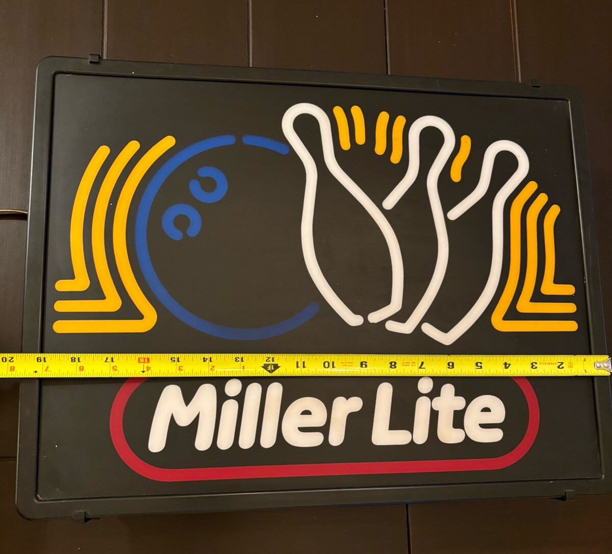 Vintage Miller Lite Beer Advertisement Bowling Ball Pin Lighted